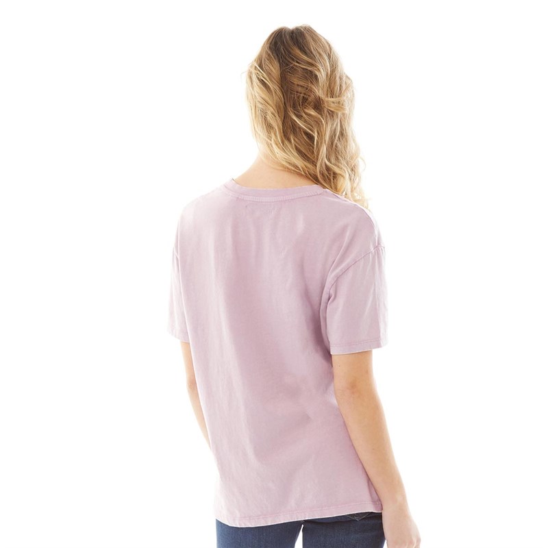 Brave Soul Womens Adra Acid Wash T-Shirt Mauve