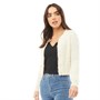 Brave Soul Womens Shaker Fluffy Knit Cropped Cardi Cream