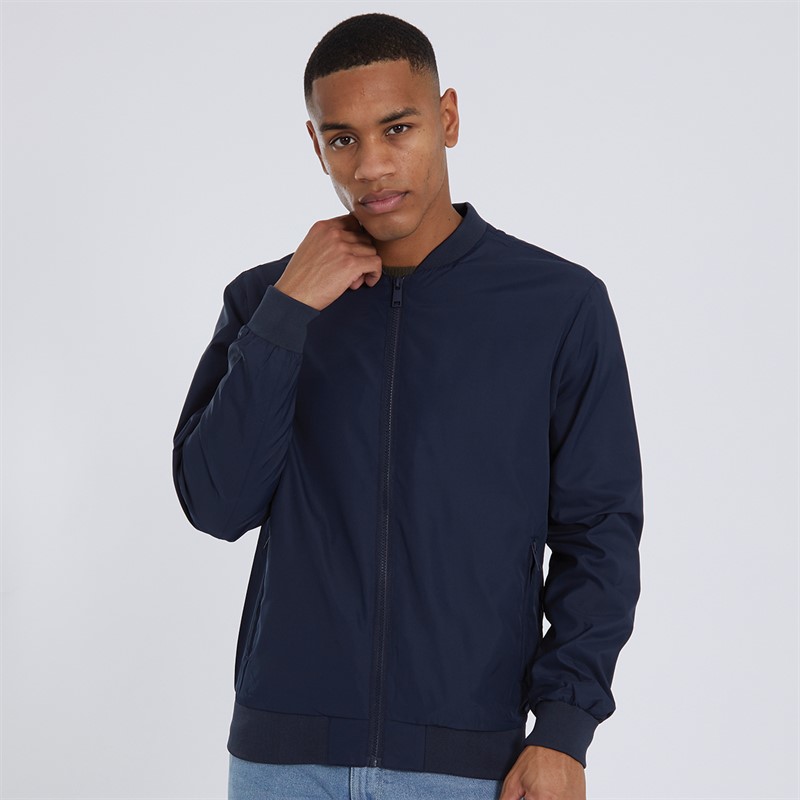 Brave Soul Mens Sanjay Bomber Jacket Navy