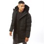 Brave Soul Mens Jethrow Tech Hooded Longlength Jacket Black