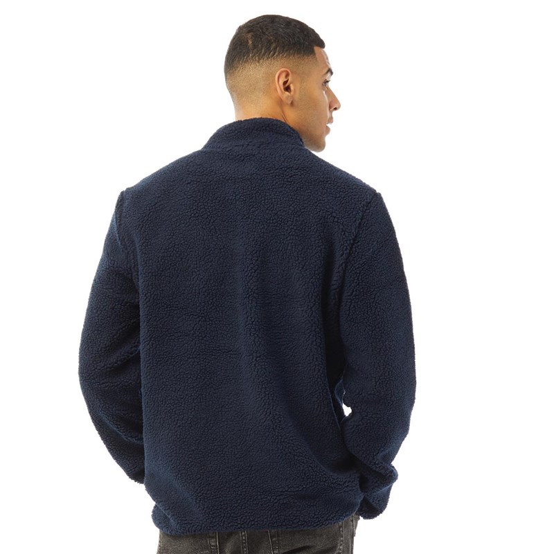 Brave Soul Mens Cobain Funnel Neck Fleece Navy