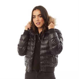 Buy Brave Soul Womens River Padded Puffer Jacket Black