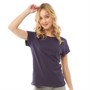 Brave Soul Womens Eleanor Roll Up Cuffed T-Shirt Navy