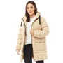 Brave Soul Womens Snowstars Quilted Long Length Puffer Jacket Stone