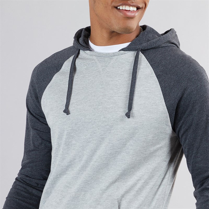 Brave Soul Sweat à Capuche long Homme en Gris Chiné Clair/anthracite Foncé