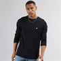 Brave Soul T-shirt à manches longues Franz col rond Homme Noir jet/marl anthracite Foncé
