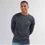 Brave Soul T-shirt à manches longues Homme Franz, col rond, Gris anthracite Chiné/Gris Clair Chiné