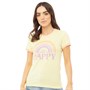 Brave Soul Womens Juliet Slogan T Shirt Yellow/Pink