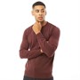 Brave Soul Mens Astro Crew Neck Jumper Dark Burgundy Mix