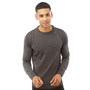 Brave Soul Mens Astro Crew Neck Jumper Dark Charcoal Mix