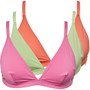 Brave Soul Womens Three Pack Bralette Mint/Emberglow/Orchid