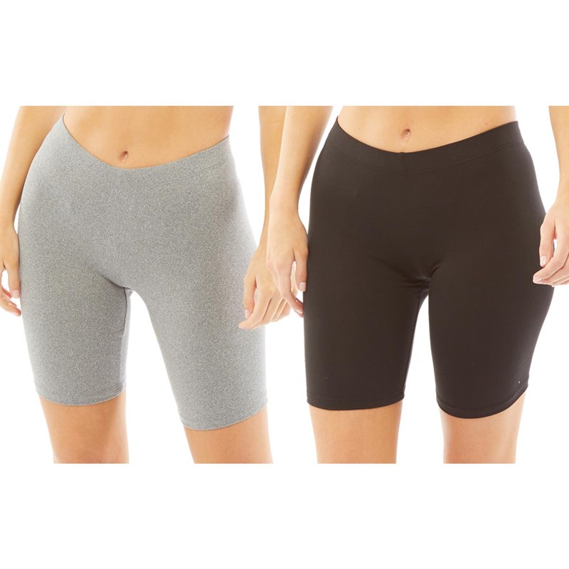 Buy Brave Soul Womens Sindy Two Pack Cycling Shorts Black/Grey