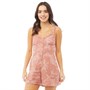 Brave Soul Womens Alvay Playsuit Pink Leaf Combo