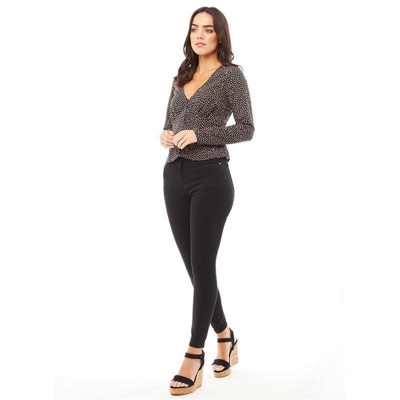 Brave Soul Damer Luna Langærmet Bluse Sort
