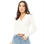 Brave Soul Damen Ama Top mit langem Arm Creme