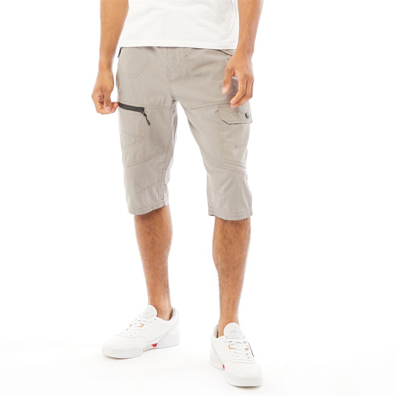 Brave Soul Mens Saber Cargo Shorts Grey