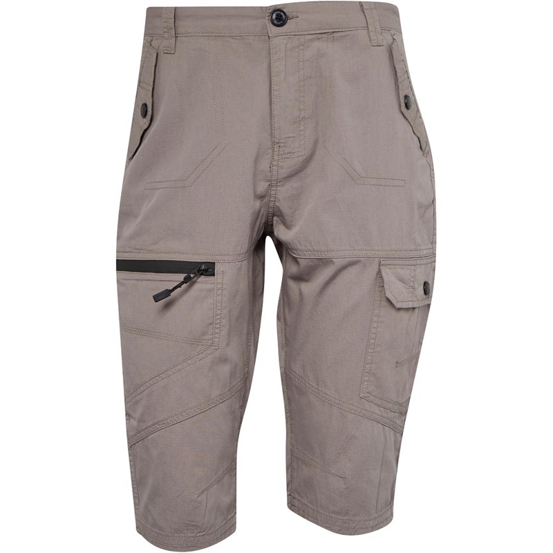 Brave Soul Mens Saber Cargo Shorts Grey