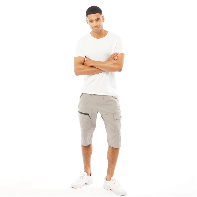 Brave Soul Mens Saber Cargo Shorts Grey