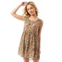 Brave Soul Womens Mimosa Dress Green/Pink Floral