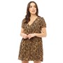 Brave Soul Womens Crystal Dress Natural Leopard