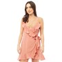 Brave Soul Womens Maureen Wrap Dress Burnt Coral