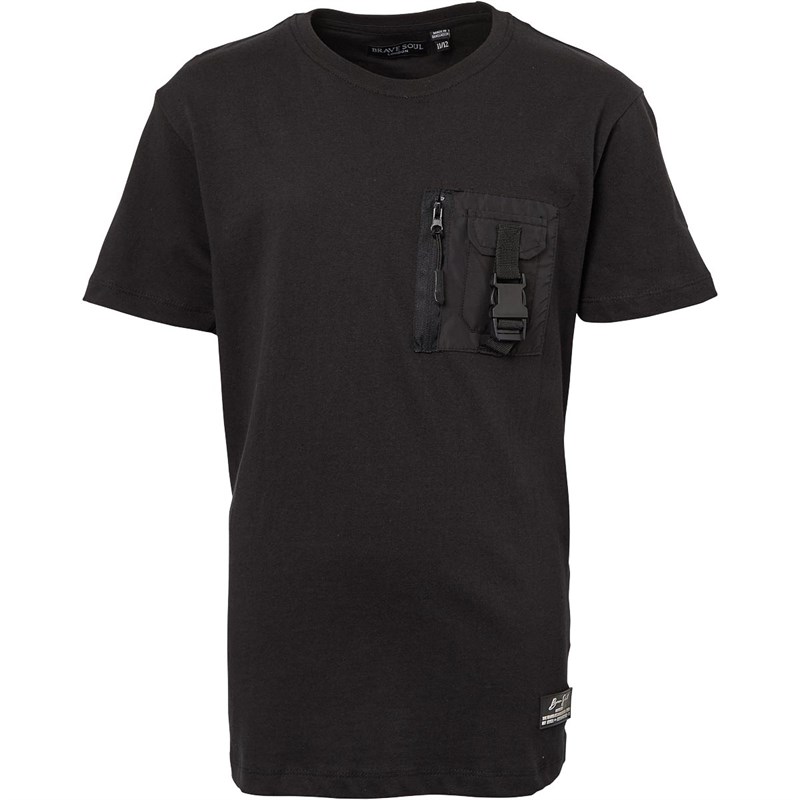 Brave Soul Boys Tucci T-Shirt Jet Black