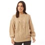 Brave Soul Pull à Col Ras-du-Cou Kawaii Femme Beige