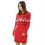 Brave Soul Womens Christmas Dress Red Multi