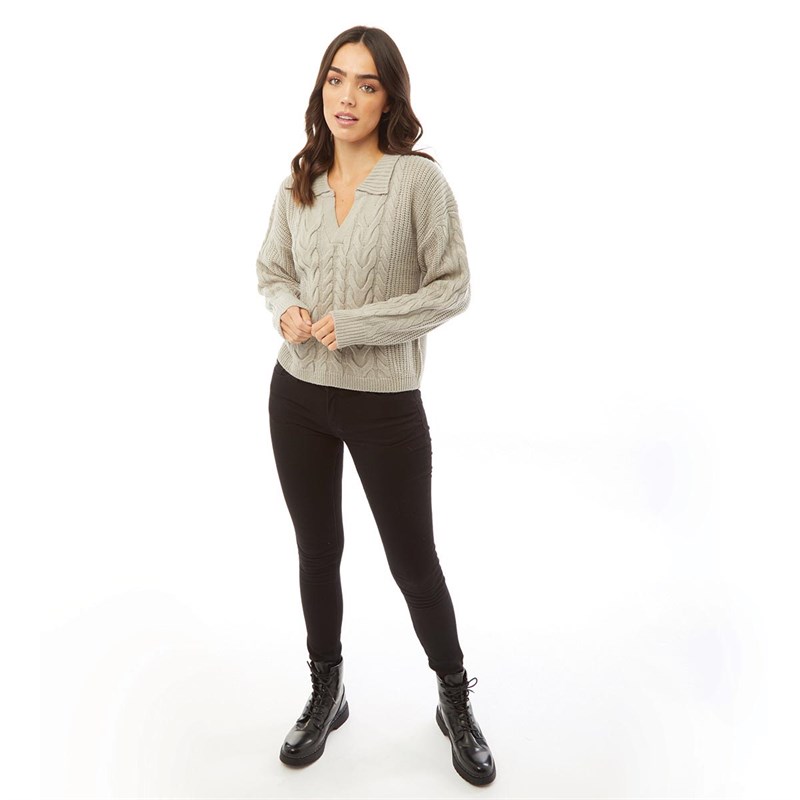 Brave Soul Womens Ozone Jumper Mid Grey