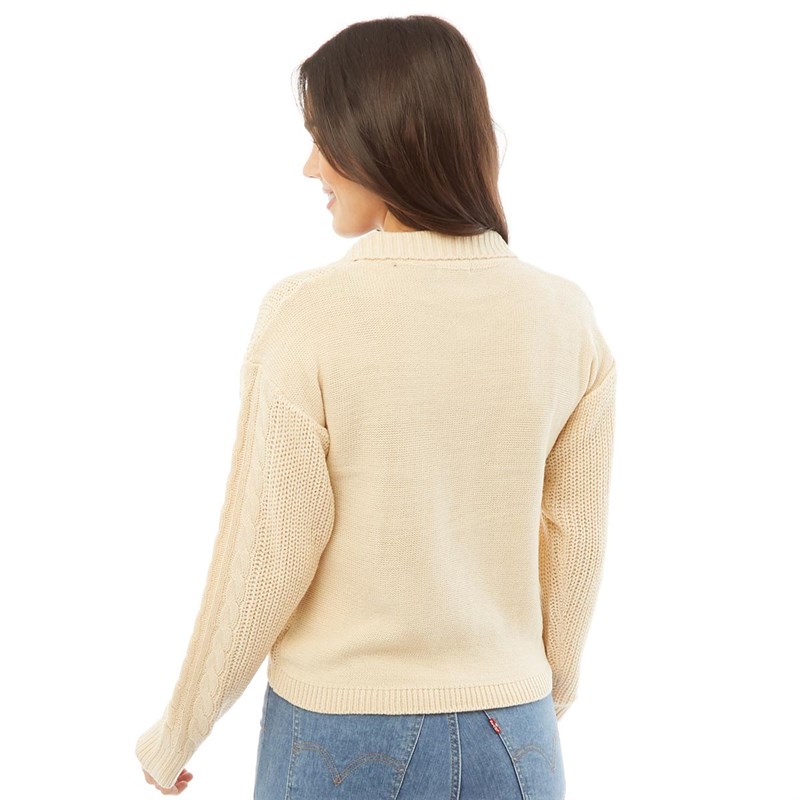 Brave Soul Womens Ozone Jumper Cream