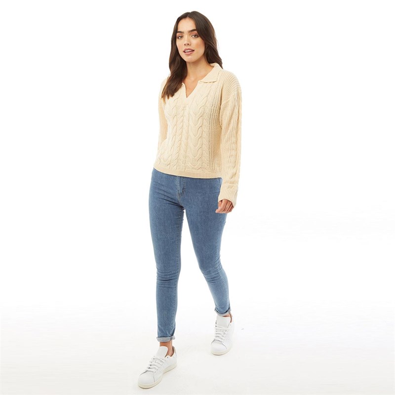 Brave Soul Womens Ozone Jumper Cream