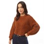Brave Soul Dame Cabria Strik Med Rund Hals Brun