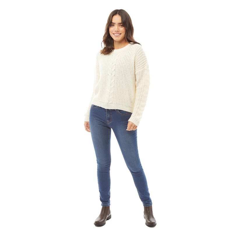 Brave Soul Womens Yuval Jumper Cream