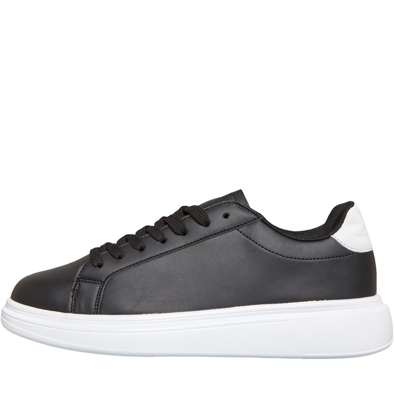 Mens black and white shop trainers