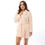 Brave Soul Womens Love Dressing Gown Peach/White