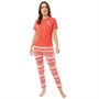 Brave Soul Womens Christmas Noel Pyjama Set Red/Multi