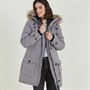 Brave Soul Dames Jacobs Faux Fur Parka Grijs