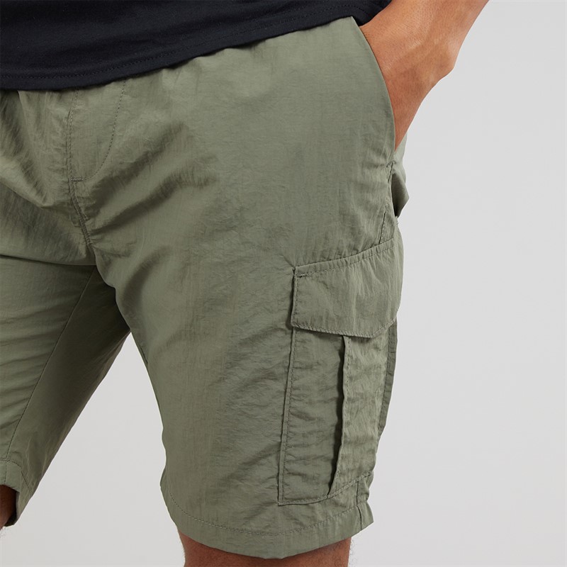 Brave Soul Mens Fine Taslan Cargo Shorts Sage