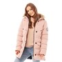 Brave Soul Womens Whitehorse Long Bubble Jacket Dusty Pink