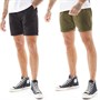 Brave Soul Mens Paul Two Pack Chino Shorts Black/Khaki