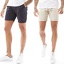 Brave Soul Mens Paul Two Pack Chino Shorts Navy/Stone