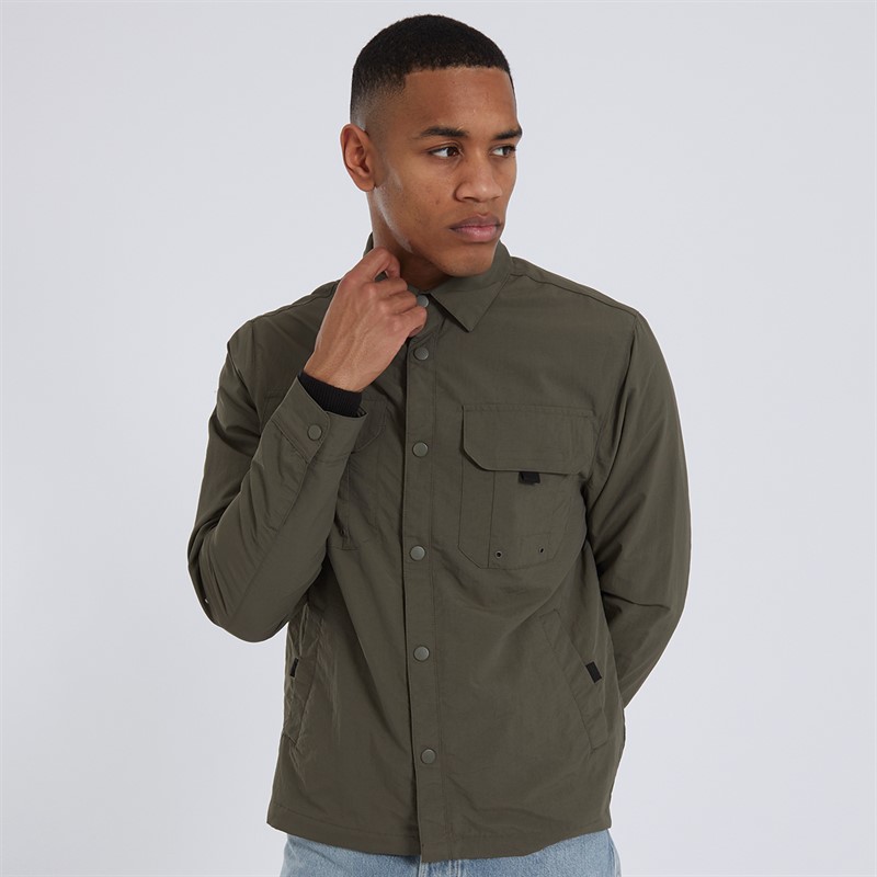 Brave Soul Mens Pearson Shacket Khaki