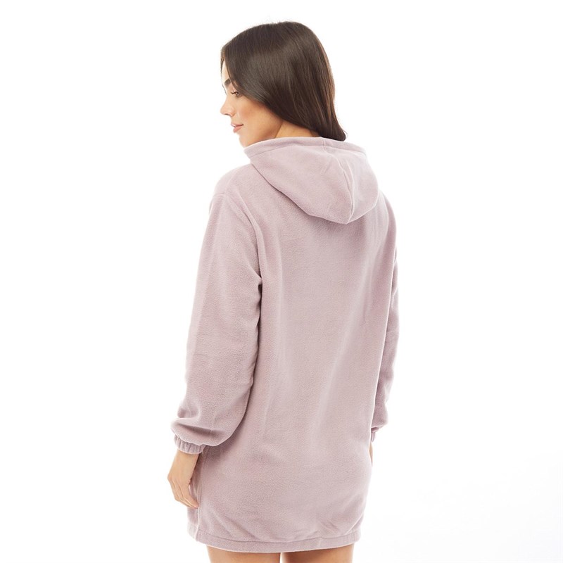 Brave Soul Womens Kai Hooded Dress Mauve