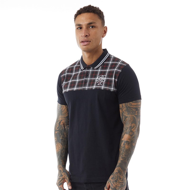 Brave Soul Męskie Cortland Koszulki Polo z Krótkim Rękawem Czarny