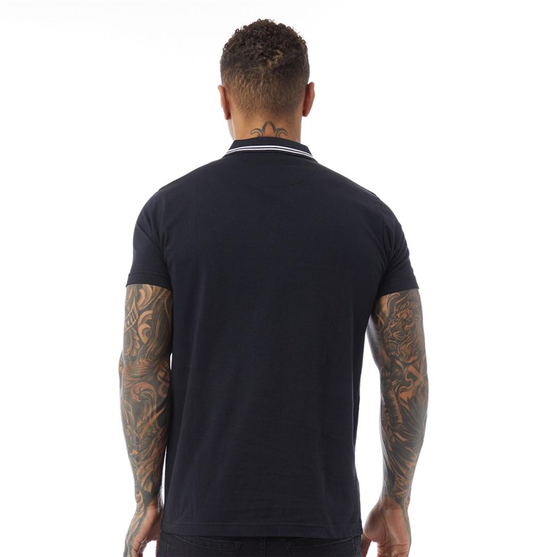 Brave Soul Męskie Cortland Koszulki Polo z Krótkim Rękawem Czarny