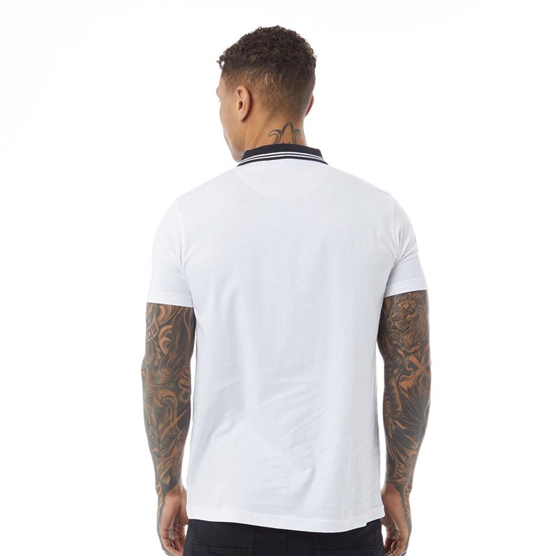 Brave Soul Męskie Cortland Koszulki Polo z Krótkim Rękawem Biały