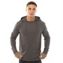 Brave Soul Mens Minor Hooded Long Sleeve Top Dark Charcoal Marl