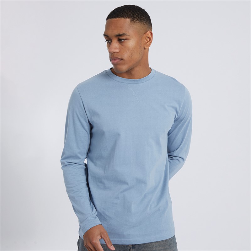 Brave Soul Mens Trial Long Sleeve Top Steel Blue