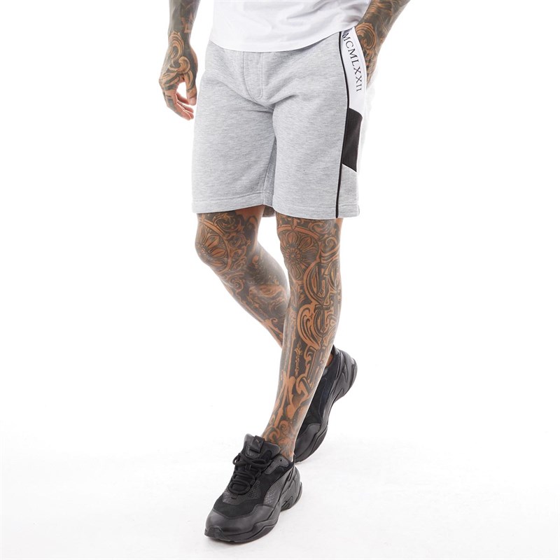 Brave Soul Mens Parker Shorts Light Grey Marl