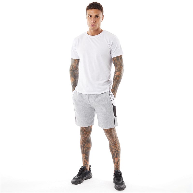 Brave Soul Mens Parker Shorts Light Grey Marl